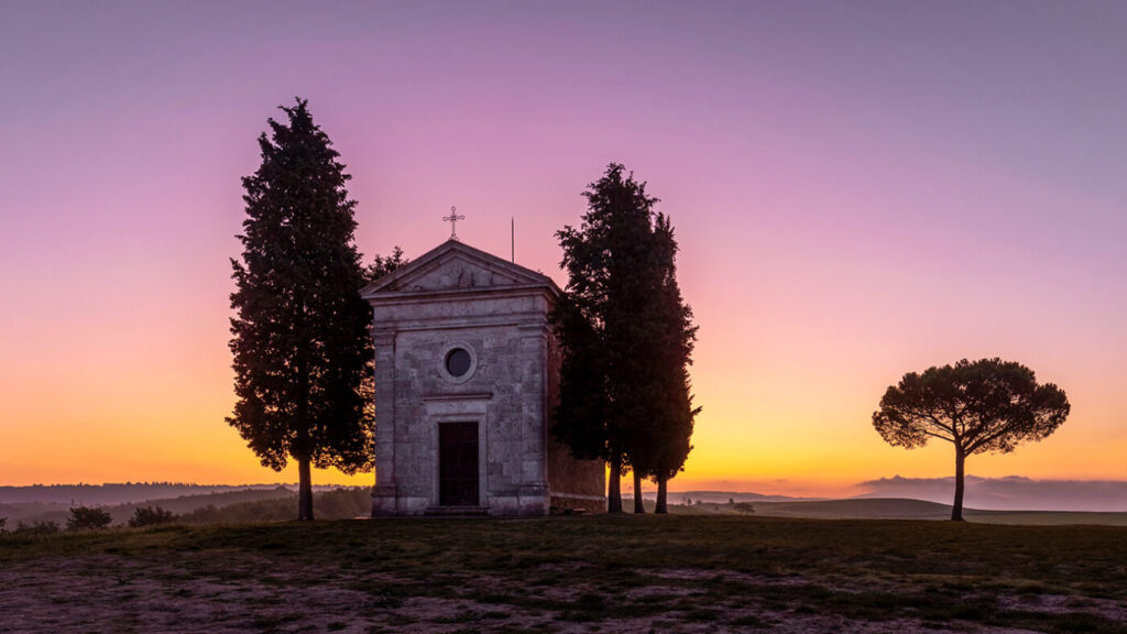Sunrise, Chapel of the Madonna di Vitaleta, Tuscany, Italy - tuscany photography tours and workshops