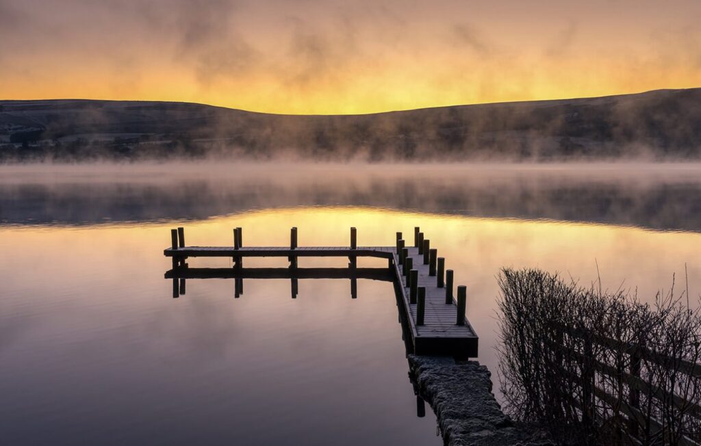 Misty Dawn, Ullswater Jetty, Lake District photography tour and workshop.