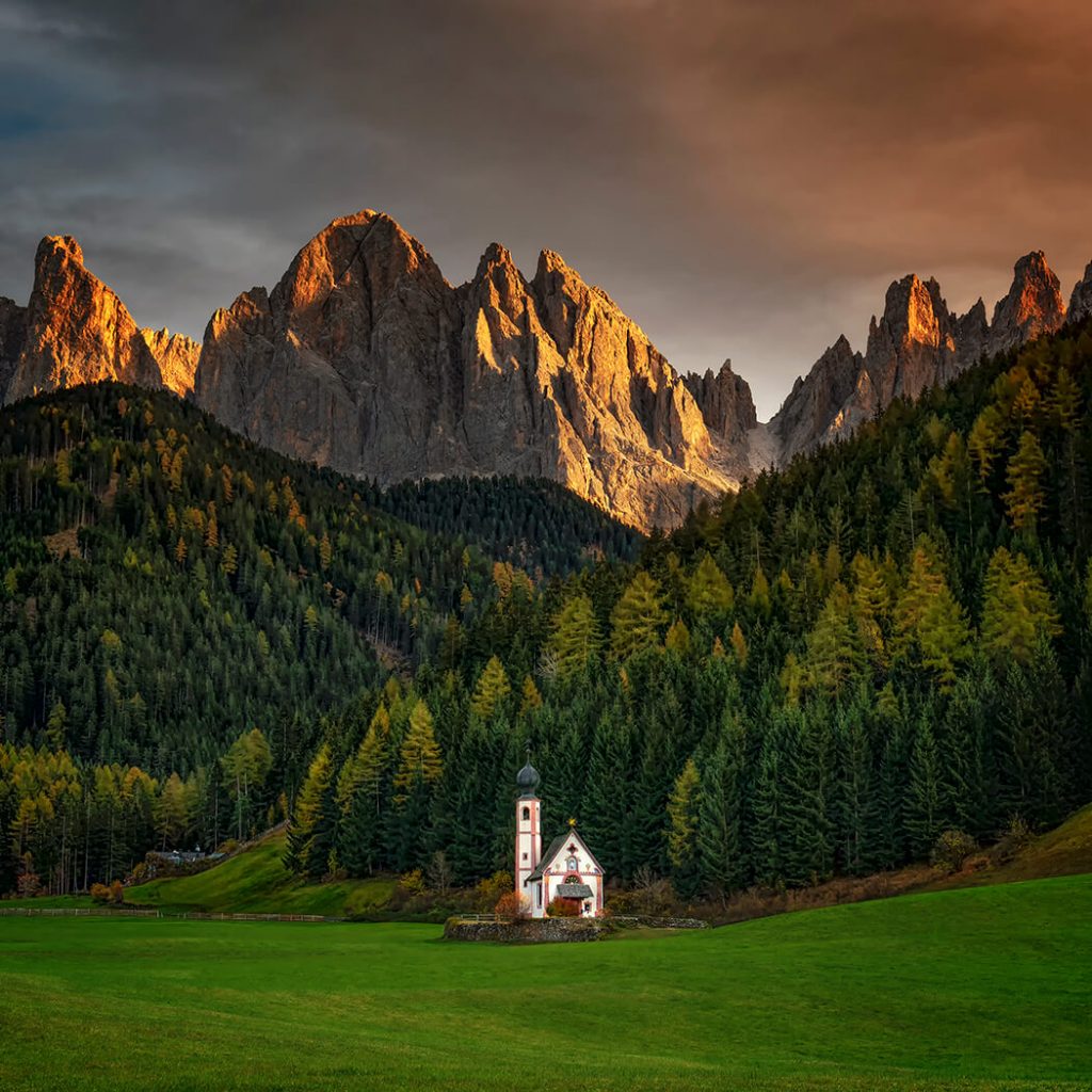 Church of St. Johann, Ranui, South Tyrol, Dolomites, Italy