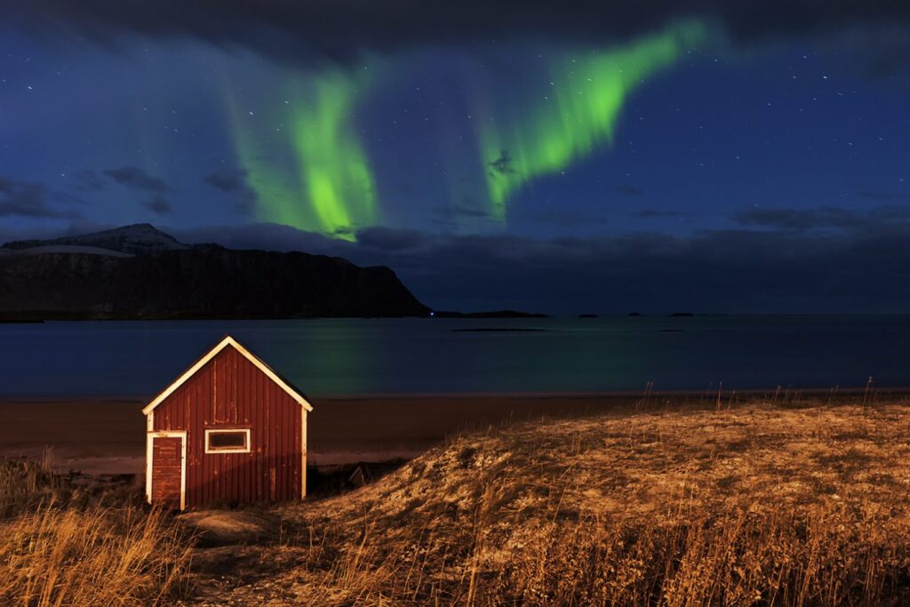 Aurora Borealis, Ramberg, Lofoten, Norway