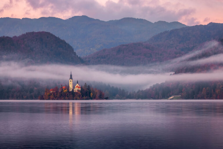 Lake Bled in Slovenia at sunrise