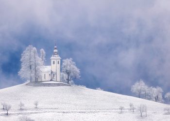 Winter at St Thomas Church, Škofja Loka, Slovenia
