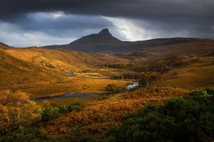 Golden Autumnal Light, Stac Pollaidh, Assynt, Scotland. Assynt and Inverpolly Photography Tour